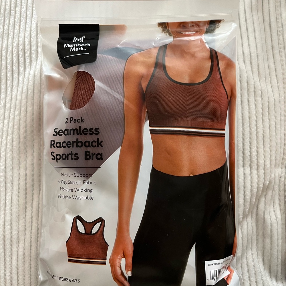 Brown Seamless Racerback Sports Bra